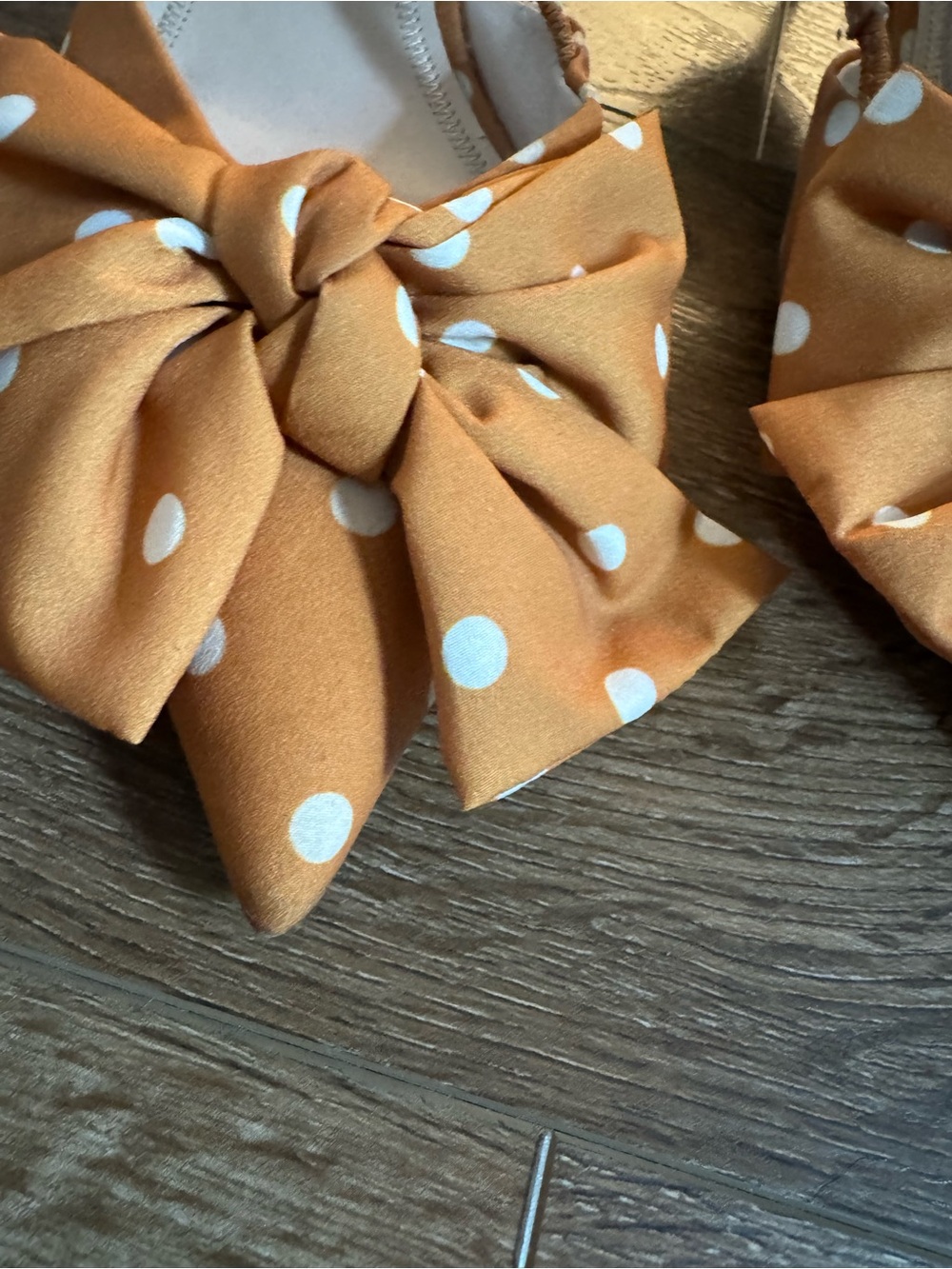 Zara Mustard Polka Dot Bow Slingback Flats - Picture 11 of 11